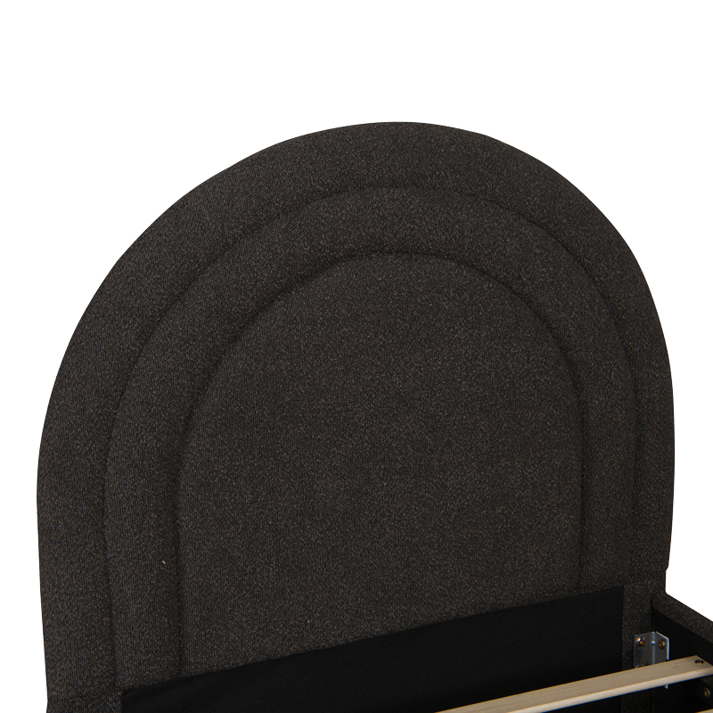 Κρεβάτι Arcuate pakoworld μπουκλέ υφασμα ανθρακί με συρόμενο 90x200εκ
