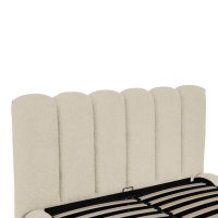 Κρεβάτι Nuvem pakoworld μπουκλέ υφασμα μπεζ με αποθηκευτικό χώρο 160x200εκ