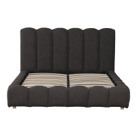 Κρεβάτι Nuvem pakoworld μπουκλέ υφασμα ανθρακί με αποθηκευτικό χώρο 160x200εκ