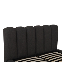 Κρεβάτι Nuvem pakoworld μπουκλέ υφασμα ανθρακί με αποθηκευτικό χώρο 160x200εκ