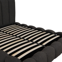 Κρεβάτι Nuvem pakoworld μπουκλέ υφασμα ανθρακί με αποθηκευτικό χώρο 160x200εκ