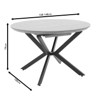 Tραπέζι Lydia pakoworld MDF επεκτεινόμενο καρυδί-μαύρο 120-160x120x79εκ Tραπέζι Lydia pakoworld MDF επεκτεινόμενο καρυδί-μαύρο 120-160x120x79εκ