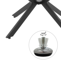 Tραπέζι Lydia pakoworld MDF επεκτεινόμενο καρυδί-μαύρο 120-160x120x79εκ Tραπέζι Lydia pakoworld MDF επεκτεινόμενο καρυδί-μαύρο 120-160x120x79εκ