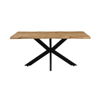 Tραπέζι Gilman pakoworld MDF sonoma-μαύρο 150x90x75εκ Tραπέζι Gilman pakoworld MDF sonoma-μαύρο 150x90x75εκ