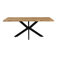 Tραπέζι Gilman pakoworld MDF sonoma-μαύρο 180x90x75εκ Tραπέζι Gilman pakoworld MDF sonoma-μαύρο 180x90x75εκ