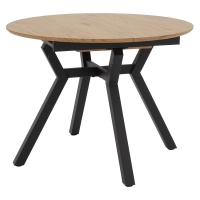 Tραπέζι Frances pakoworld επεκτεινόμενο MDF sonoma-μαύρο 100-140x100x75εκ Tραπέζι Frances pakoworld επεκτεινόμενο MDF sonoma-μαύρο 100-140x100x75εκ