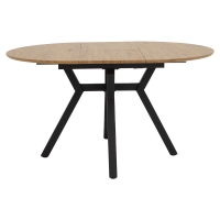 Tραπέζι Frances pakoworld επεκτεινόμενο MDF sonoma-μαύρο 100-140x100x75εκ Tραπέζι Frances pakoworld επεκτεινόμενο MDF sonoma-μαύρο 100-140x100x75εκ