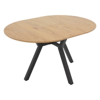Tραπέζι Frances pakoworld επεκτεινόμενο MDF sonoma-μαύρο 100-140x100x75εκ Tραπέζι Frances pakoworld επεκτεινόμενο MDF sonoma-μαύρο 100-140x100x75εκ
