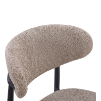 Καρέκλα Folegio pakoworld μπουκλέ σε γκρι απόχρωση με μαύρα πόδια 50x57x79.5εκ