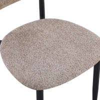 Καρέκλα Folegio pakoworld μπουκλέ σε γκρι απόχρωση με μαύρα πόδια 50x57x79.5εκ