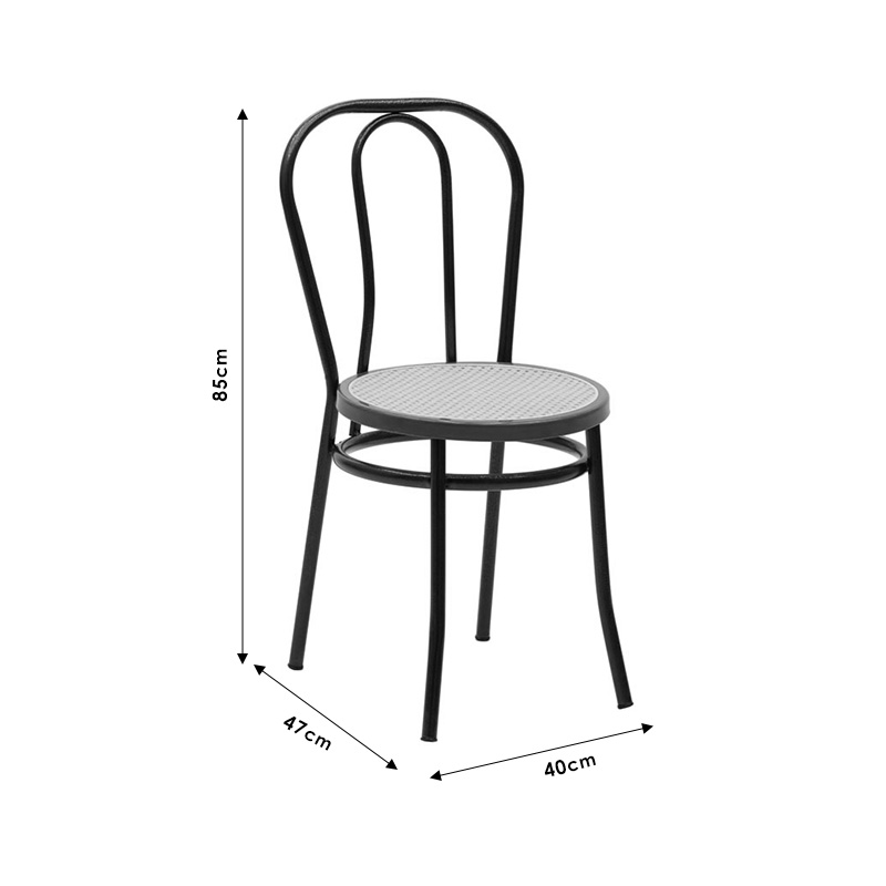 Καρέκλα Βιέννης pakoworld pe rattan μπεζ-μέταλλο εκρού Καρέκλα Βιέννης pakoworld pe rattan μπεζ-μέταλλο εκρού