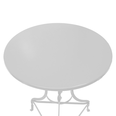 Τραπέζι Ζαππείου Noah pakoworld μεταλλικό λευκό Φ70x72εκ