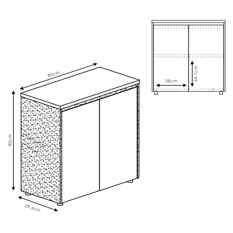 Ντουλάπια γραφείου χαμηλά επαγγελματικά Oscar pakoworld καρυδί-ανθρακί 160x40x80εκ Ντουλάπια γραφείου χαμηλά επαγγελματικά Oscar pakoworld καρυδί-ανθρακί 160x40x80εκ