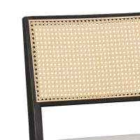 Καρέκλα Winslow pakoworld ξύλο rubberwood μαύρο-pvc rattan φυσικό-ύφασμα γκρι Καρέκλα Winslow pakoworld ξύλο rubberwood μαύρο-pvc rattan φυσικό-ύφασμα γκρι