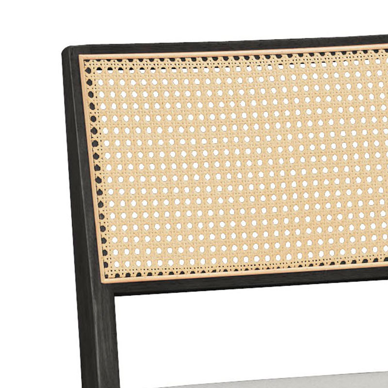 Καρέκλα Winslow pakoworld ξύλο rubberwood μαύρο-pvc rattan φυσικό-ύφασμα γκρι Καρέκλα Winslow pakoworld ξύλο rubberwood μαύρο-pvc rattan φυσικό-ύφασμα γκρι
