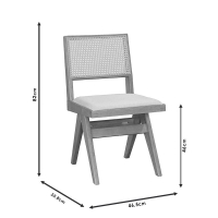 Καρέκλα Winslow pakoworld ξύλο rubberwood μαύρο-pvc rattan φυσικό-ύφασμα γκρι Καρέκλα Winslow pakoworld ξύλο rubberwood μαύρο-pvc rattan φυσικό-ύφασμα γκρι