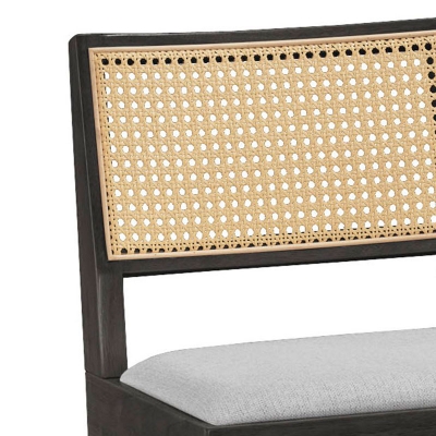 Σκαμπό bar Winslow pakoworld ξύλο rubberwood μαύρο-pvc rattan φυσικό-ύφασμα γκρι 44.5x46x98εκ Σκαμπό bar Winslow pakoworld ξύλο rubberwood μαύρο-pvc rattan φυσικό-ύφασμα γκρι 44.5x46x98εκ