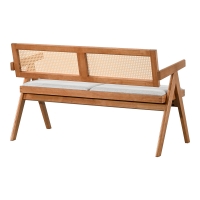 Καναπές Winslow pakoworld διθέσιος ξύλο rubberwood σε ανοιχτό καρυδί χρώμα-ύφασμα ανοιχτό γκρι 130x60x77.5εκ Καναπές Winslow pakoworld διθέσιος ξύλο rubberwood σε ανοιχτό καρυδί χρώμα-ύφασμα ανοιχτό γκρι 130x60x77.5εκ