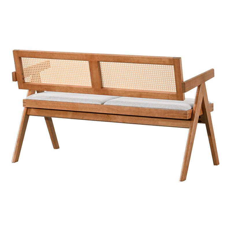 Καναπές Winslow pakoworld διθέσιος ξύλο rubberwood σε ανοιχτό καρυδί χρώμα-ύφασμα ανοιχτό γκρι 130x60x77.5εκ Καναπές Winslow pakoworld διθέσιος ξύλο rubberwood σε ανοιχτό καρυδί χρώμα-ύφασμα ανοιχτό γκρι 130x60x77.5εκ