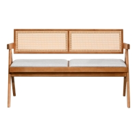 Καναπές Winslow pakoworld διθέσιος ξύλο rubberwood σε ανοιχτό καρυδί χρώμα-ύφασμα ανοιχτό γκρι 130x60x77.5εκ Καναπές Winslow pakoworld διθέσιος ξύλο rubberwood σε ανοιχτό καρυδί χρώμα-ύφασμα ανοιχτό γκρι 130x60x77.5εκ