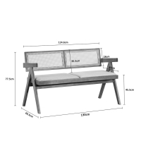 Καναπές Winslow pakoworld διθέσιος ξύλο rubberwood σε ανοιχτό καρυδί χρώμα-ύφασμα ανοιχτό γκρι 130x60x77.5εκ Καναπές Winslow pakoworld διθέσιος ξύλο rubberwood σε ανοιχτό καρυδί χρώμα-ύφασμα ανοιχτό γκρι 130x60x77.5εκ