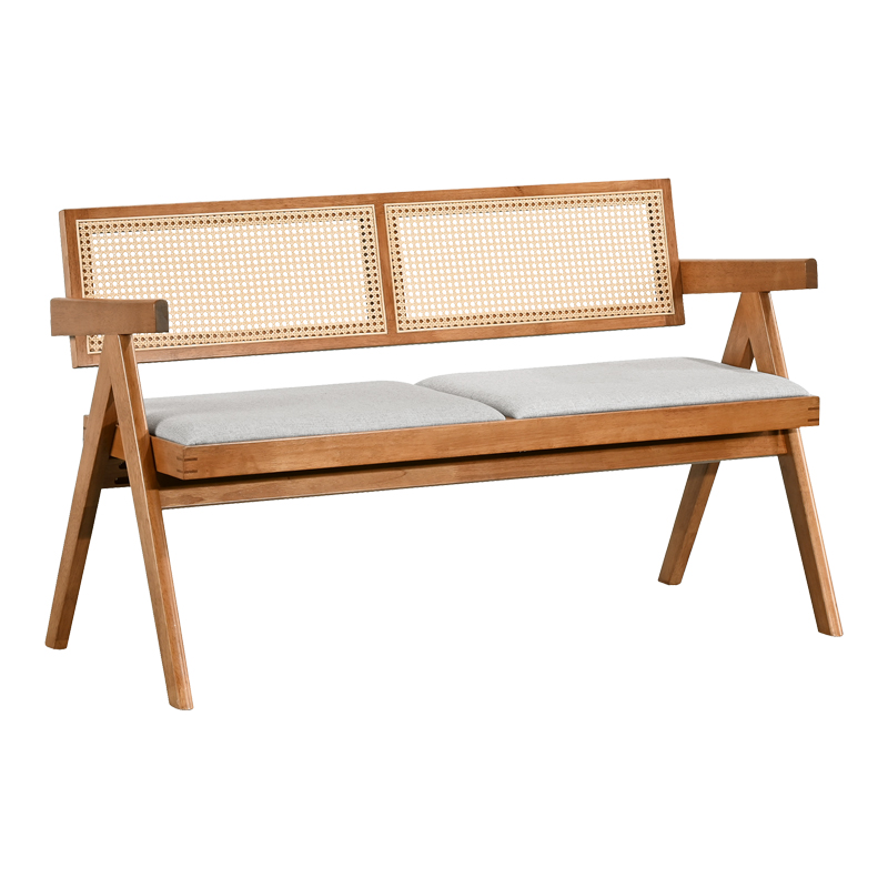 Καναπές Winslow pakoworld διθέσιος ξύλο rubberwood σε ανοιχτό καρυδί χρώμα-ύφασμα ανοιχτό γκρι 130x60x77.5εκ Καναπές Winslow pakoworld διθέσιος ξύλο rubberwood σε ανοιχτό καρυδί χρώμα-ύφασμα ανοιχτό γκρι 130x60x77.5εκ