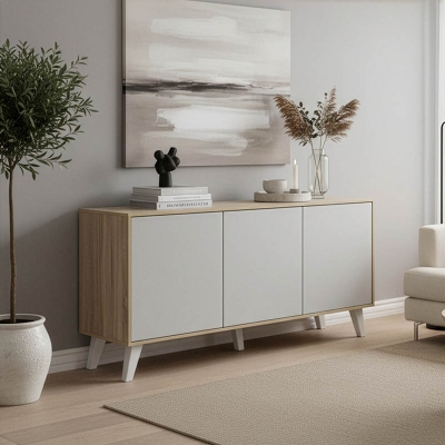 Μπουφές Billie pakoworld sonoma-γκρι 149x40x77εκ