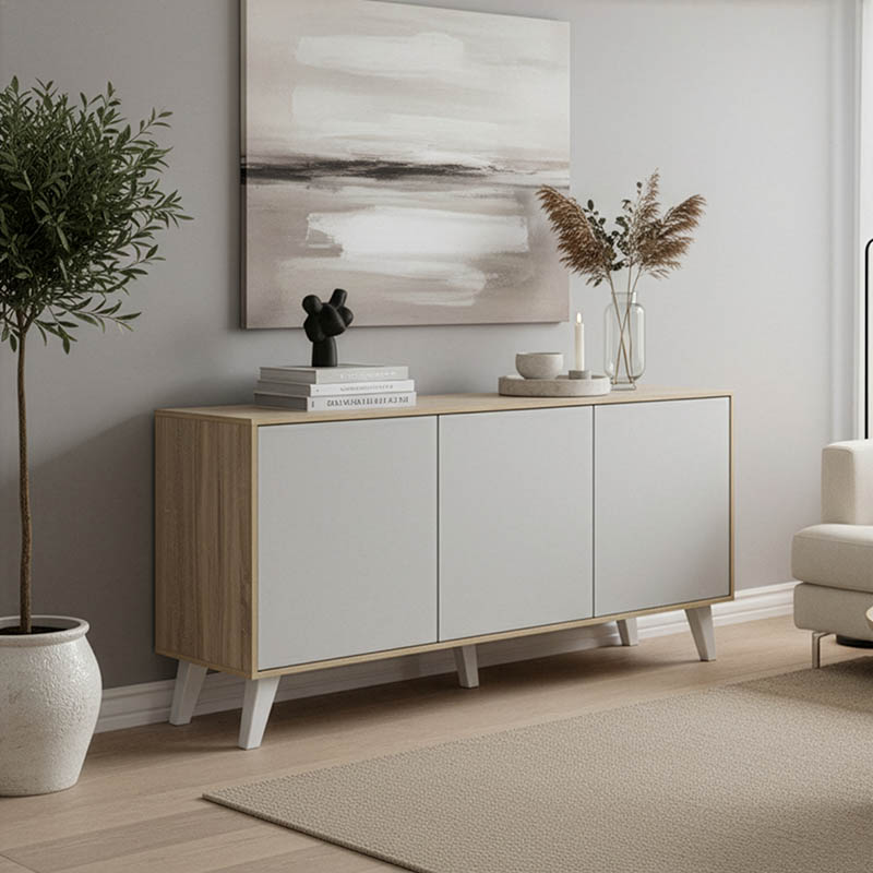 Μπουφές Billie pakoworld sonoma-γκρι 149x40x77εκ