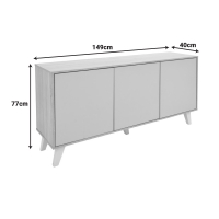 Μπουφές Billie pakoworld sonoma-γκρι 149x40x77εκ