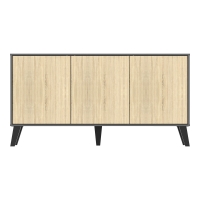 Μπουφές Billie pakoworld ανθρακί-sonoma 149x40x77εκ