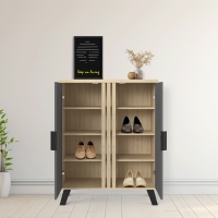 Παπουτσοθήκη-ντουλάπι Shoby pakoworld ανθρακί-sonoma 70.5x30x91εκ