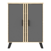 Παπουτσοθήκη-ντουλάπι Shoby pakoworld ανθρακί-sonoma 70.5x30x91εκ