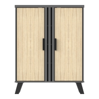 Παπουτσοθήκη-ντουλάπι Shoby pakoworld sonoma-ανθρακί 70.5x30x91εκ