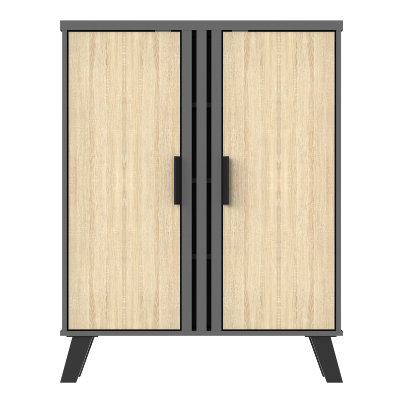 Παπουτσοθήκη-ντουλάπι Shoby pakoworld sonoma-ανθρακί 70.5x30x91εκ