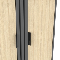 Παπουτσοθήκη-ντουλάπι Shoby pakoworld sonoma-ανθρακί 70.5x30x91εκ