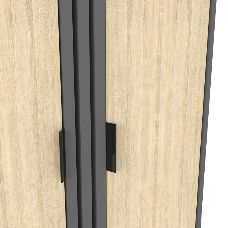 Παπουτσοθήκη-ντουλάπι Shoby pakoworld sonoma-ανθρακί 70.5x30x91εκ