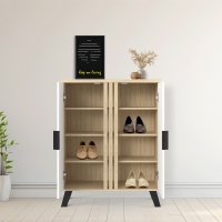 Παπουτσοθήκη-ντουλάπι Shoby pakoworld λευκό-sonoma 70.5x30x91εκ