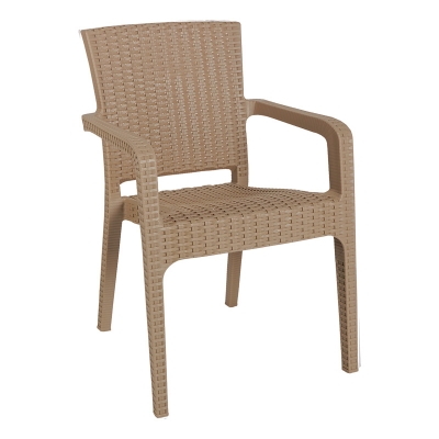 Τραπεζαρία Icon-Halcyon pakoworld σετ 5τεμ PP σε cappuccino απόχρωση Τραπεζαρία Icon-Halcyon pakoworld σετ 5τεμ PP σε cappuccino απόχρωση