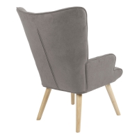 Πολυθρόνα Fluffy pakoworld ύφασμα γκρι-πόδι rubberwood φυσικό 75x69x96εκ Πολυθρόνα Fluffy pakoworld ύφασμα γκρι-πόδι rubberwood φυσικό 75x69x96εκ