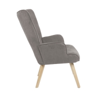 Πολυθρόνα Fluffy pakoworld ύφασμα γκρι-πόδι rubberwood φυσικό 75x69x96εκ Πολυθρόνα Fluffy pakoworld ύφασμα γκρι-πόδι rubberwood φυσικό 75x69x96εκ