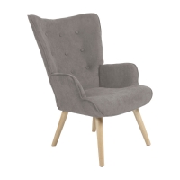 Πολυθρόνα Fluffy pakoworld ύφασμα γκρι-πόδι rubberwood φυσικό 75x69x96εκ Πολυθρόνα Fluffy pakoworld ύφασμα γκρι-πόδι rubberwood φυσικό 75x69x96εκ