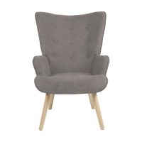 Πολυθρόνα Fluffy pakoworld ύφασμα γκρι-πόδι rubberwood φυσικό 75x69x96εκ Πολυθρόνα Fluffy pakoworld ύφασμα γκρι-πόδι rubberwood φυσικό 75x69x96εκ