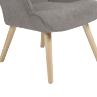 Πολυθρόνα Fluffy pakoworld ύφασμα γκρι-πόδι rubberwood φυσικό 75x69x96εκ Πολυθρόνα Fluffy pakoworld ύφασμα γκρι-πόδι rubberwood φυσικό 75x69x96εκ