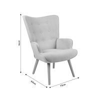 Πολυθρόνα Fluffy pakoworld ύφασμα γκρι-πόδι rubberwood φυσικό 75x69x96εκ Πολυθρόνα Fluffy pakoworld ύφασμα γκρι-πόδι rubberwood φυσικό 75x69x96εκ