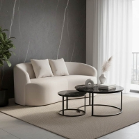 Καναπές 2θέσιος Raini pakoworld με μαξιλάρια κρεμ βελούδο 178x82x68εκ