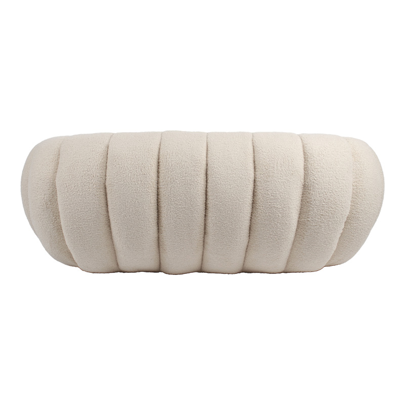 Καναπές 2θέσιος Yannick pakoworld μπουκλέ ύφασμα σε μπεζ απόχρωση 148x92x62εκ