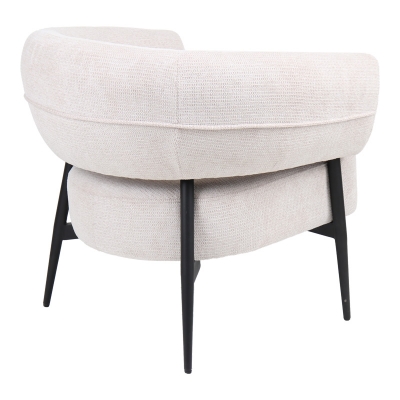 Πολυθρόνα Penfel pakoworld ύφασμα σε κρεμ απόχρωση με πόδι μαύρο μέταλλο 85x72x73εκ