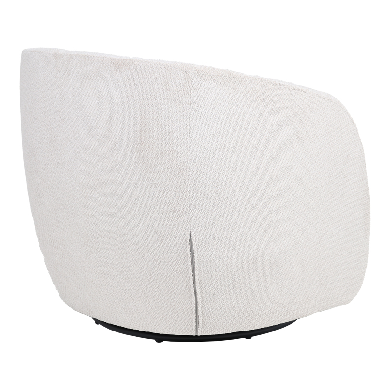 Πολυθρόνα Barrelo pakoworld περιστρεφόμενη με κρεμ ύφασμα 77x72x69εκ