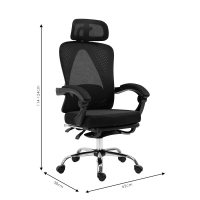 Καρέκλα γραφείου διευθυντή με υποπόδιο Titan pakoworld Premium Quality ύφασμα-mesh χρώμα μαύρο Καρέκλα γραφείου διευθυντή με υποπόδιο Titan pakoworld Premium Quality ύφασμα-mesh χρώμα μαύρο