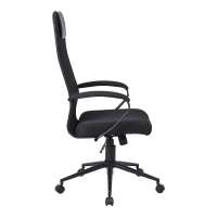 Καρέκλα γραφείου Lord I pakoworld ύφασμα σε μαύρη απόχρωση-πόδι μαύρο μέταλλο 64x61x116-126εκ